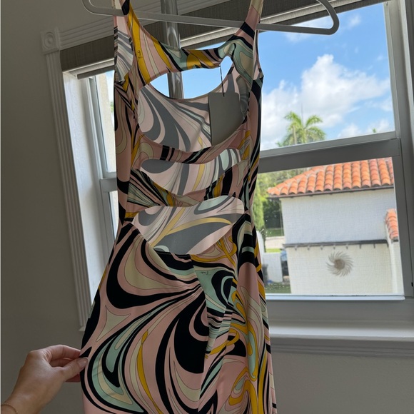 Emilio Pucci XS Dress Cover Up Color Navy & Rosa Lycra Onde Mini Dress - Picture 5 of 8